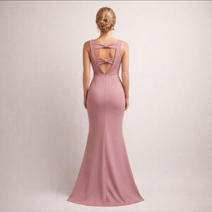 Y2K Windsor Open Back Long Dusty Rose Prom Fit  Flare Mermaid Sexy Gown Sz S